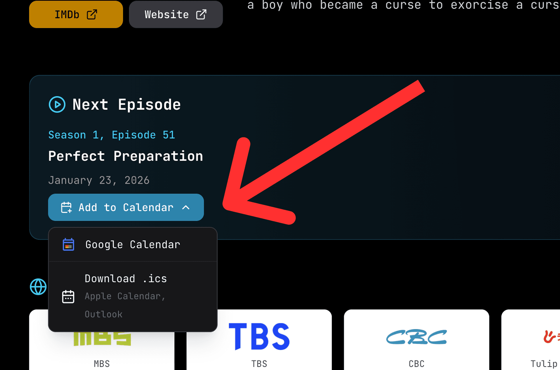 Calendar Feature